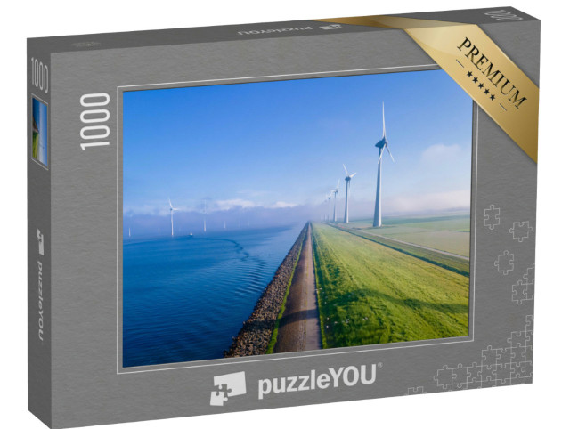 Puzzel 1000 stukjes „Windmolenpark, Ijsselmeer“