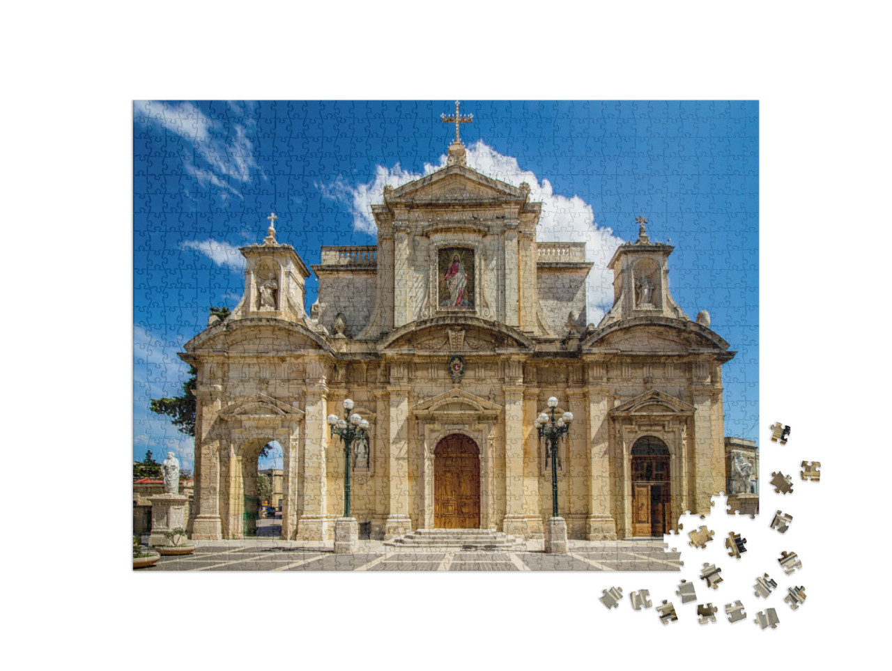 Puzzel 1000 stukjes „Foto van de kerk van Malta Rabat“