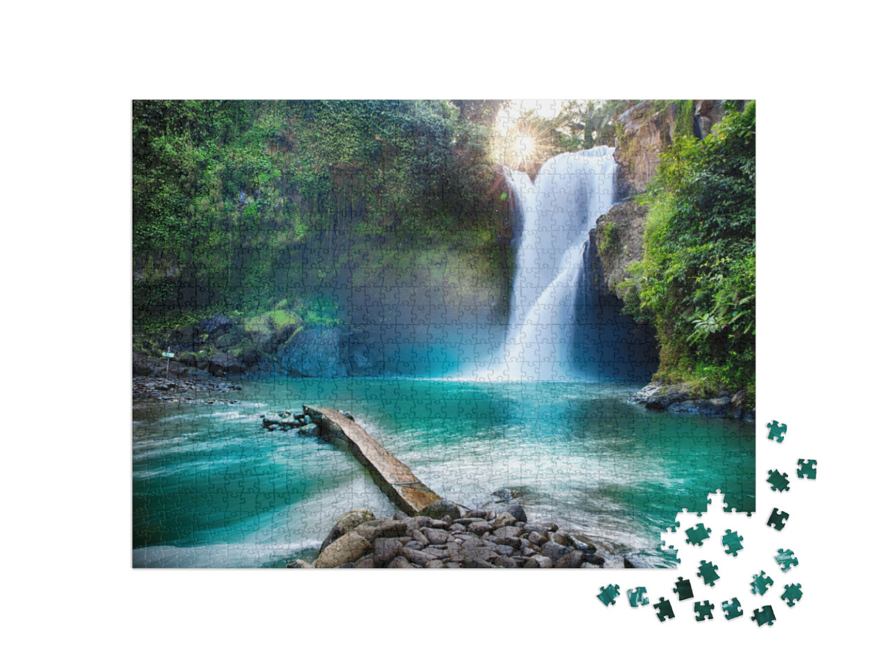 Puzzel 1000 stukjes „Tegenungan waterval op Bali, Indonesië“