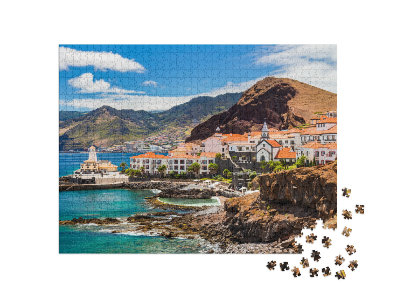 Puzzel 1000 stukjes „Pittoresk stadje Canical, Madeira, Portugal“