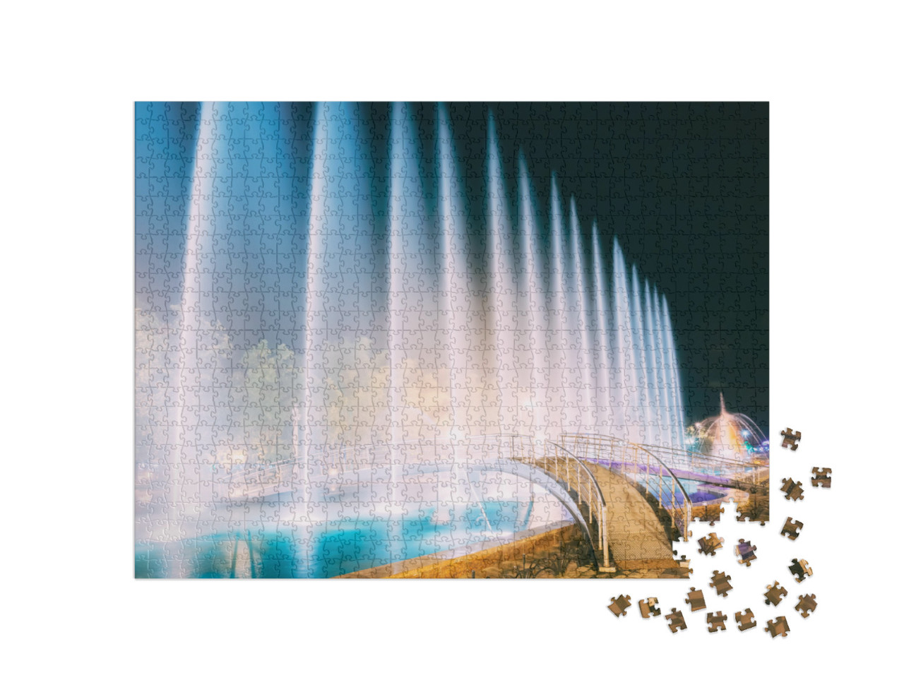 Puzzel 1000 stukjes „Dansende fonteinen, bezienswaardigheid van Batumi, Adjara, Georgië“