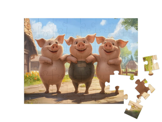 Puzzel 48 stukjes „Varkentjesstreken“