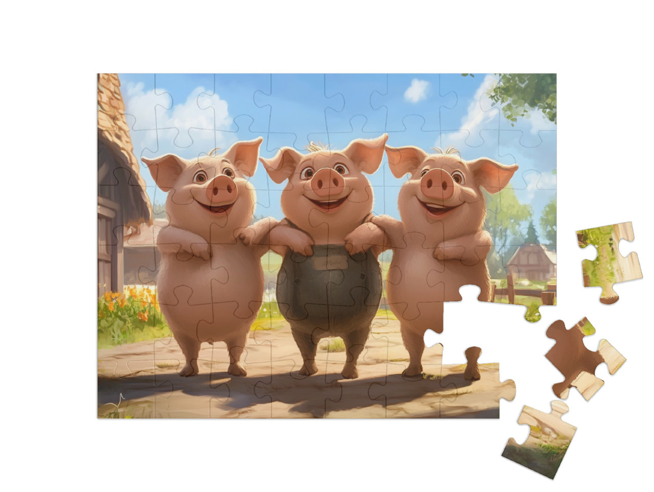 Puzzel 48 stukjes „Varkentjesstreken“