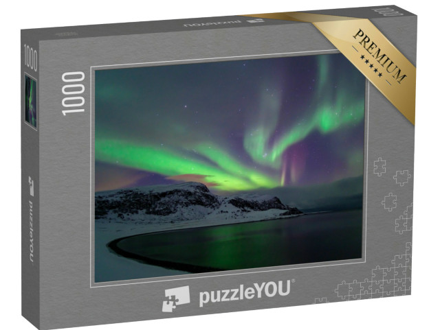 Puzzel 1000 stukjes „Noorderlicht Aurora Borealis aan de Noordkaap“
