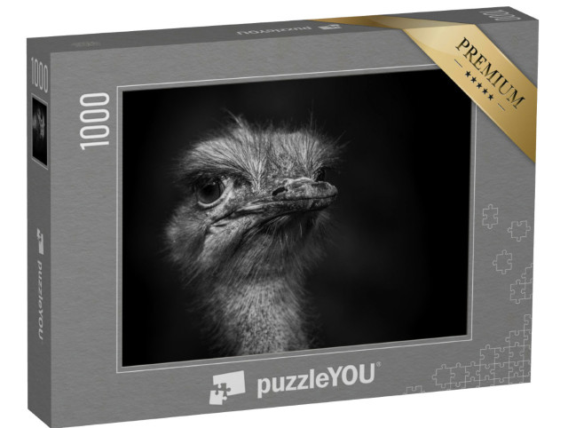 Puzzel 1000 stukjes „Foto van een struisvogelkop“