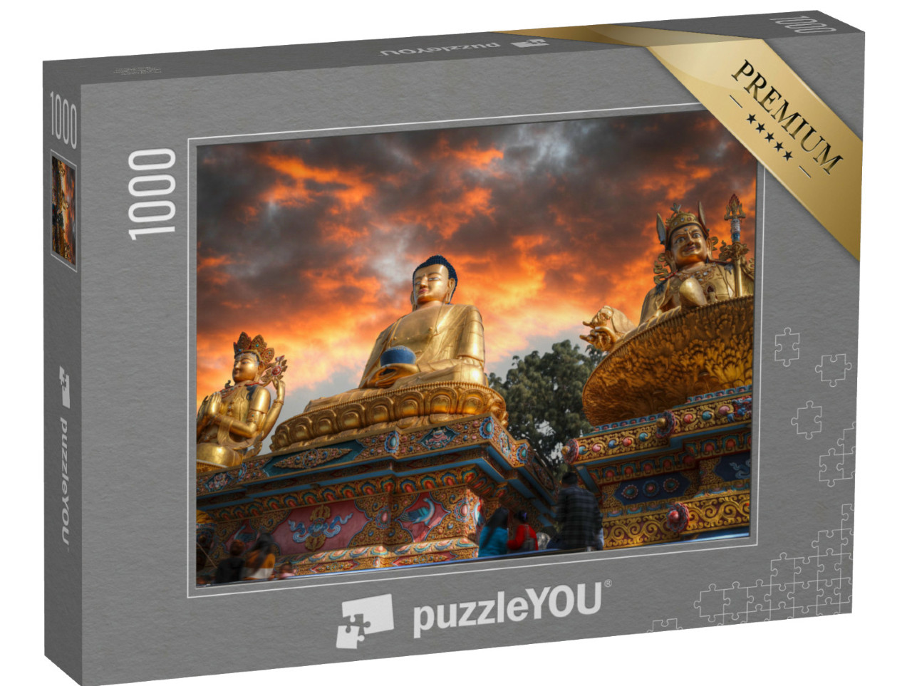 Puzzel 1000 stukjes „Swayambhunath: gouden Boeddhabeeld in Kathmandu, Nepal“