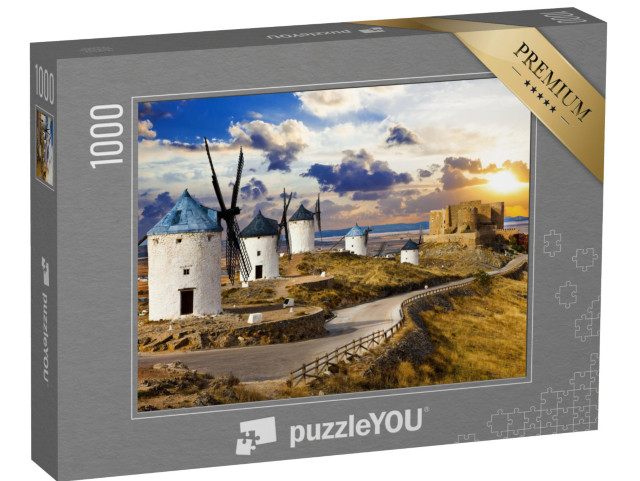 Puzzel 1000 stukjes „Windmolens van Don Quichot, Cosuegra, Spanje“