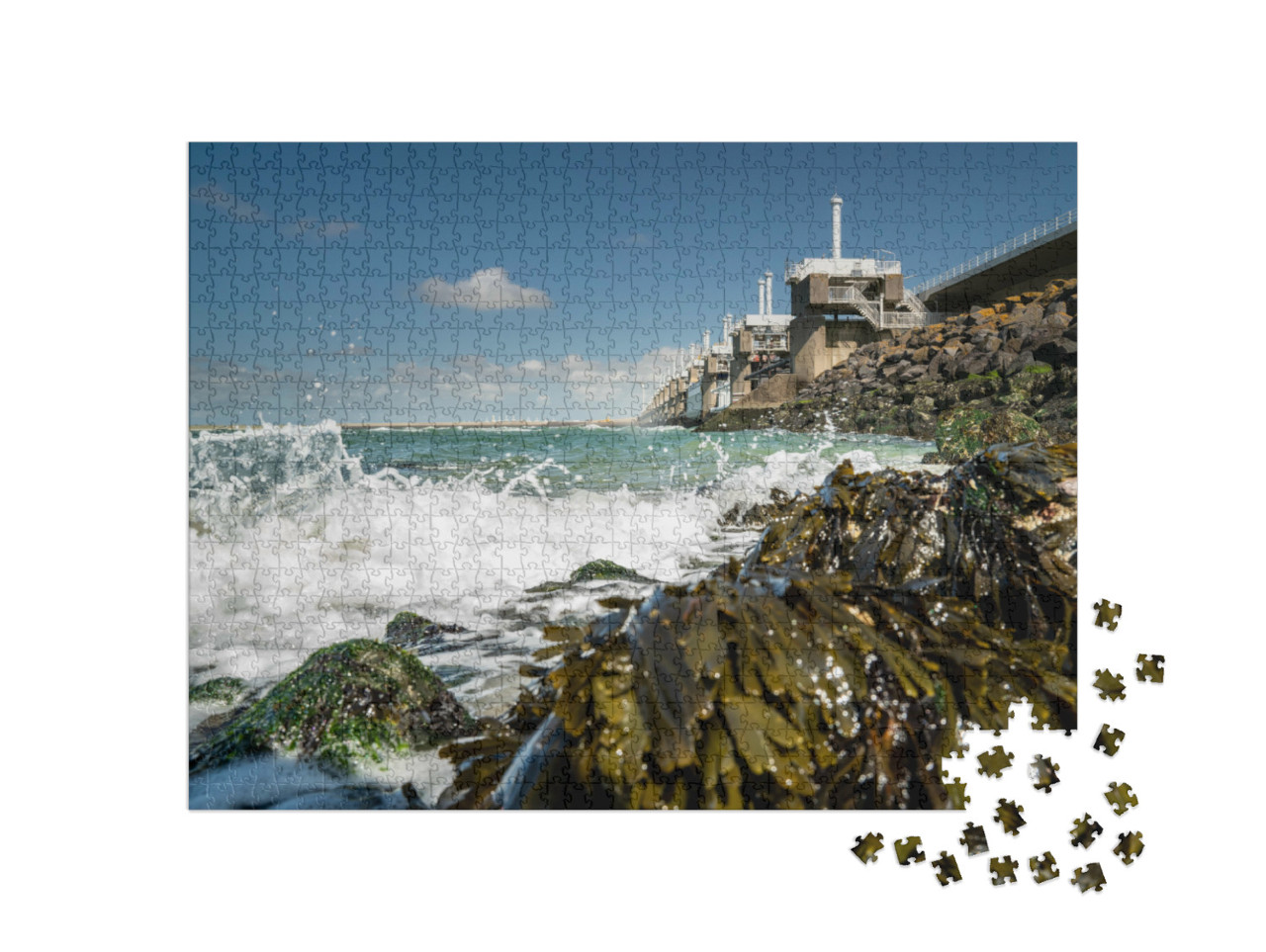 Puzzel 1000 stukjes „Zicht op de Nederlandse stormkering Oosterscheldekering, Zeeland“