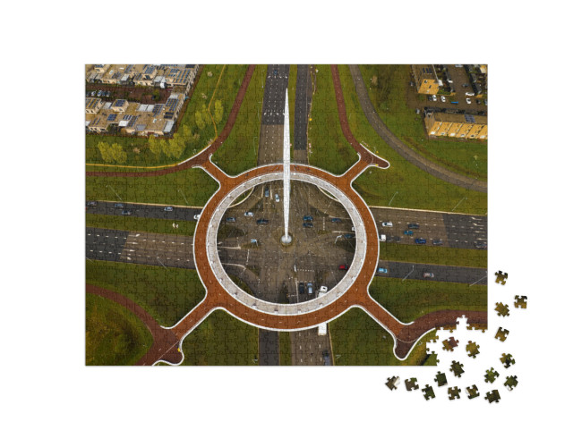 Puzzel 1000 stukjes „De Hovenring in Eindhoven, Nederland“