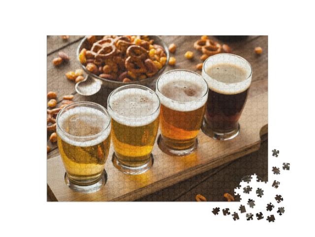 Puzzel 1000 stukjes „Assortiment bieren klaar om te proeven“