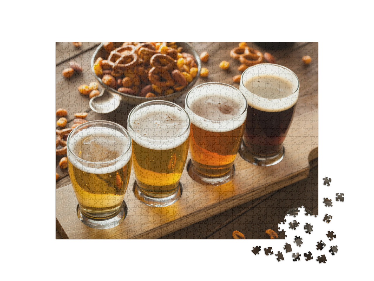 Puzzel 1000 stukjes „Assortiment bieren klaar om te proeven“