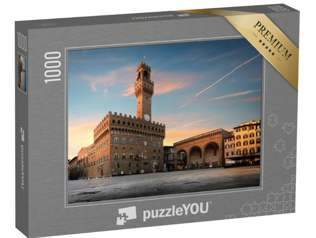 Puzzel 1000 stukjes „Piazza della Signoria in Florence bij zonsopgang, Italië“