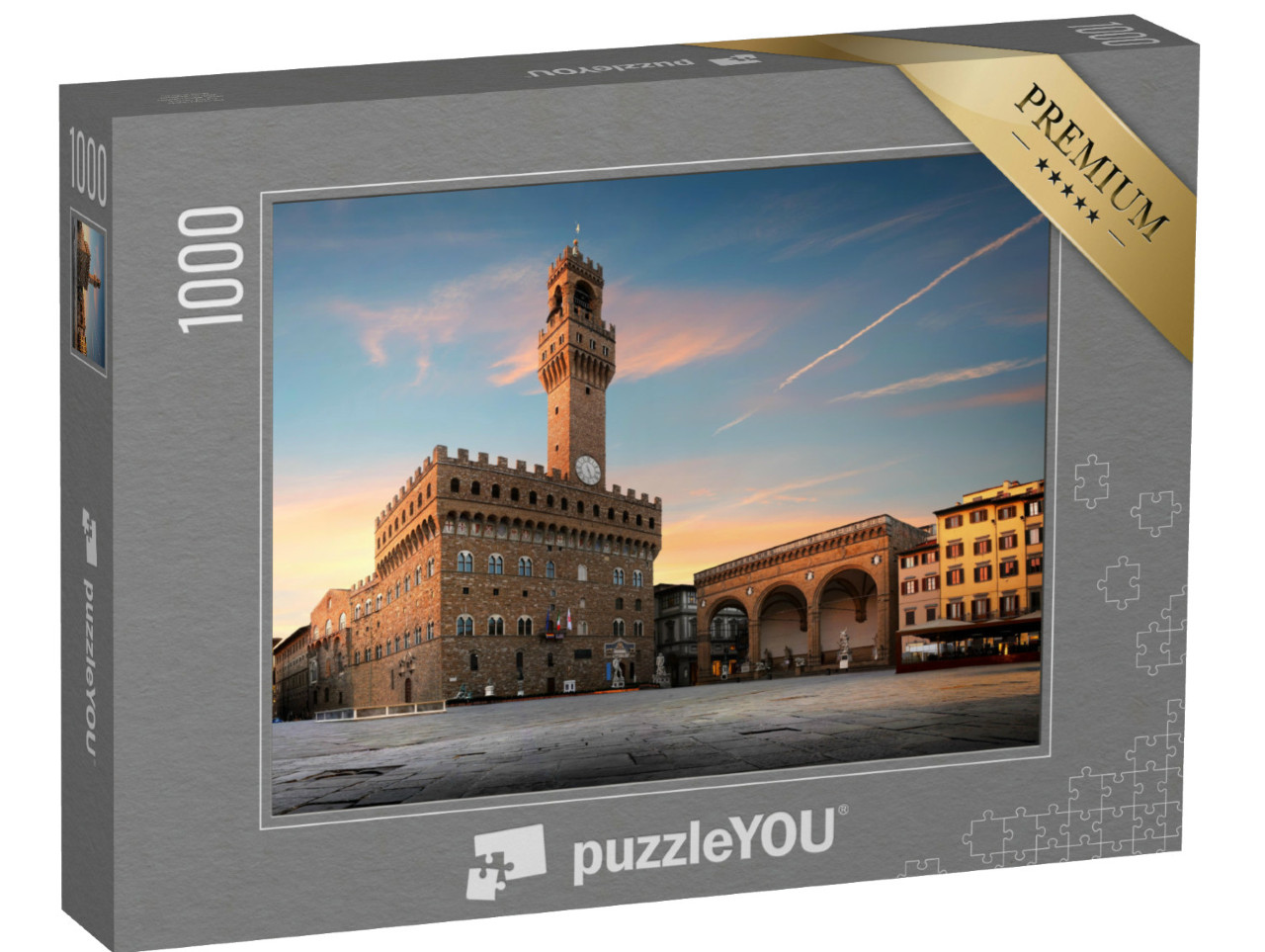 Puzzel 1000 stukjes „Piazza della Signoria in Florence bij zonsopgang, Italië“