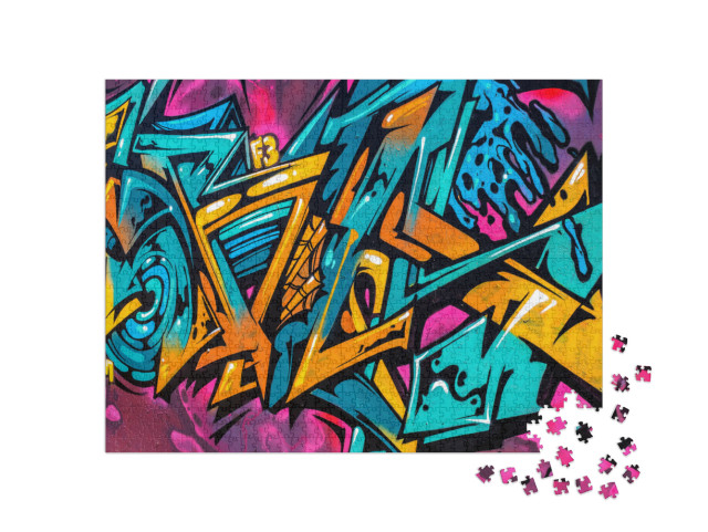 Puzzel 1000 stukjes „Graffiti op de muren van de stad“