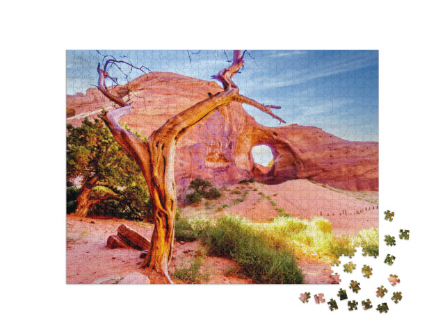 Puzzel 1000 stukjes „Oor van de Wind, rotsformatie in Monument Valley, VS“