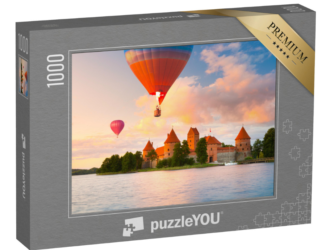 Puzzel 1000 stukjes „Kasteel van rode baksteen in Trakai, Litouwen“