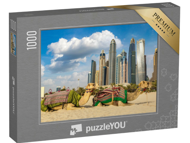 Puzzel 1000 stukjes „Kamelen voor de Dubai Marina“