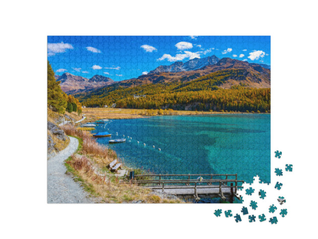 Puzzel 1000 stukjes „Het meer van Sils Maria in Engadin“