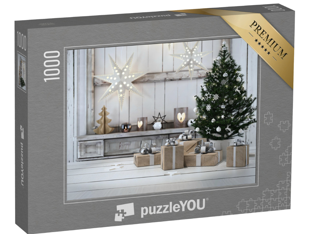 Puzzel 1000 stukjes „Kerstversiering en cadeaus“