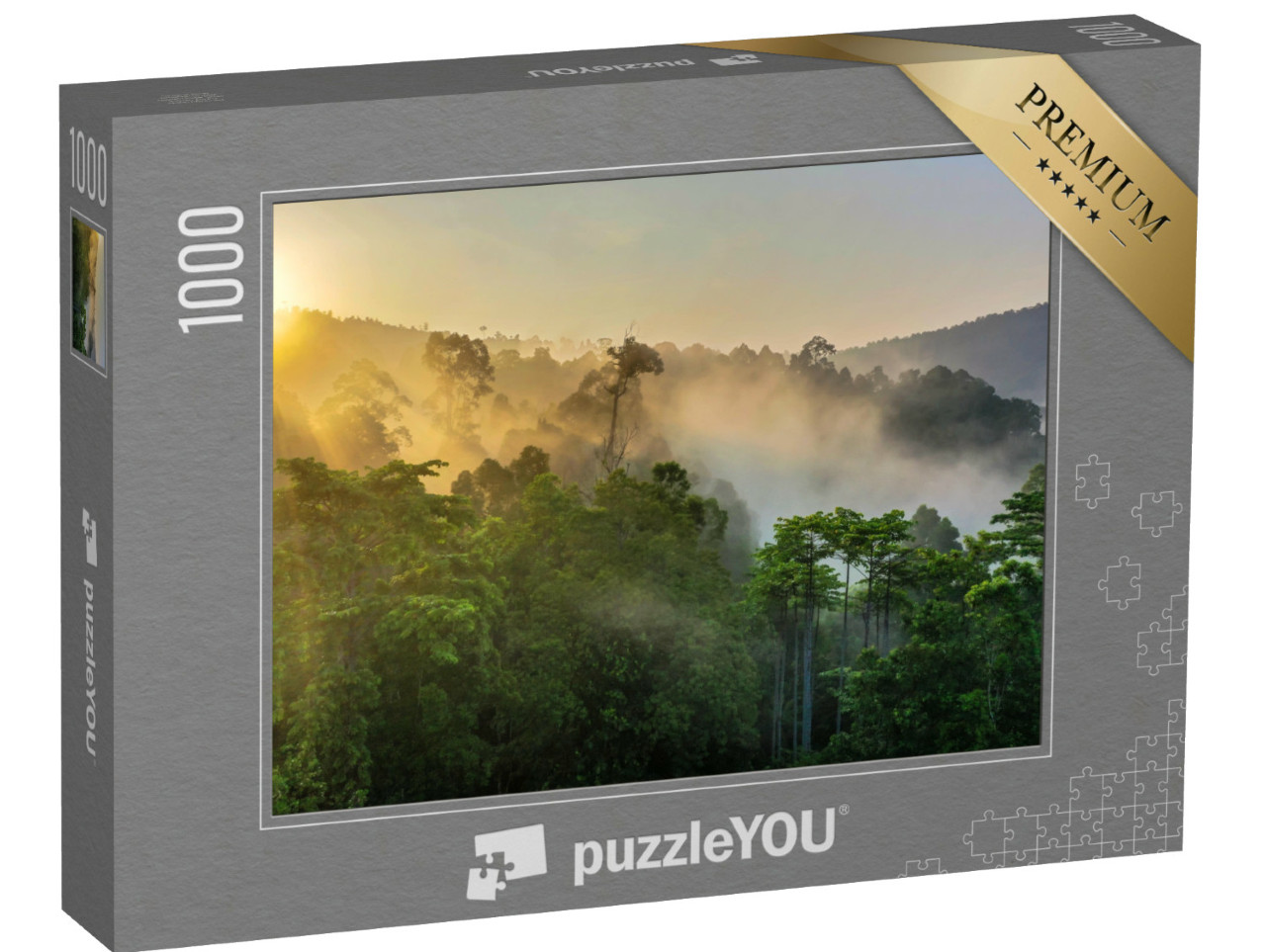 Puzzel 1000 stukjes „Tropisch regenwoud, adembenemend uitzicht op het regenwoud van Borneo“