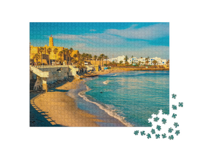 Puzzel 1000 stukjes „Prachtige stad Monastir in Tunesië aan de Middellandse Zee“