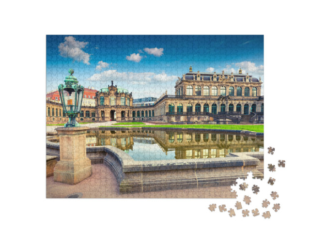Puzzel 1000 stukjes „Dresden Zwinger in de ochtend, Kunstgalerie, Saksen“