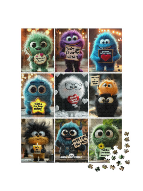 Puzzel 1000 stukjes „LITTLEMONSTERTIME: Collage Good Vibes Only“