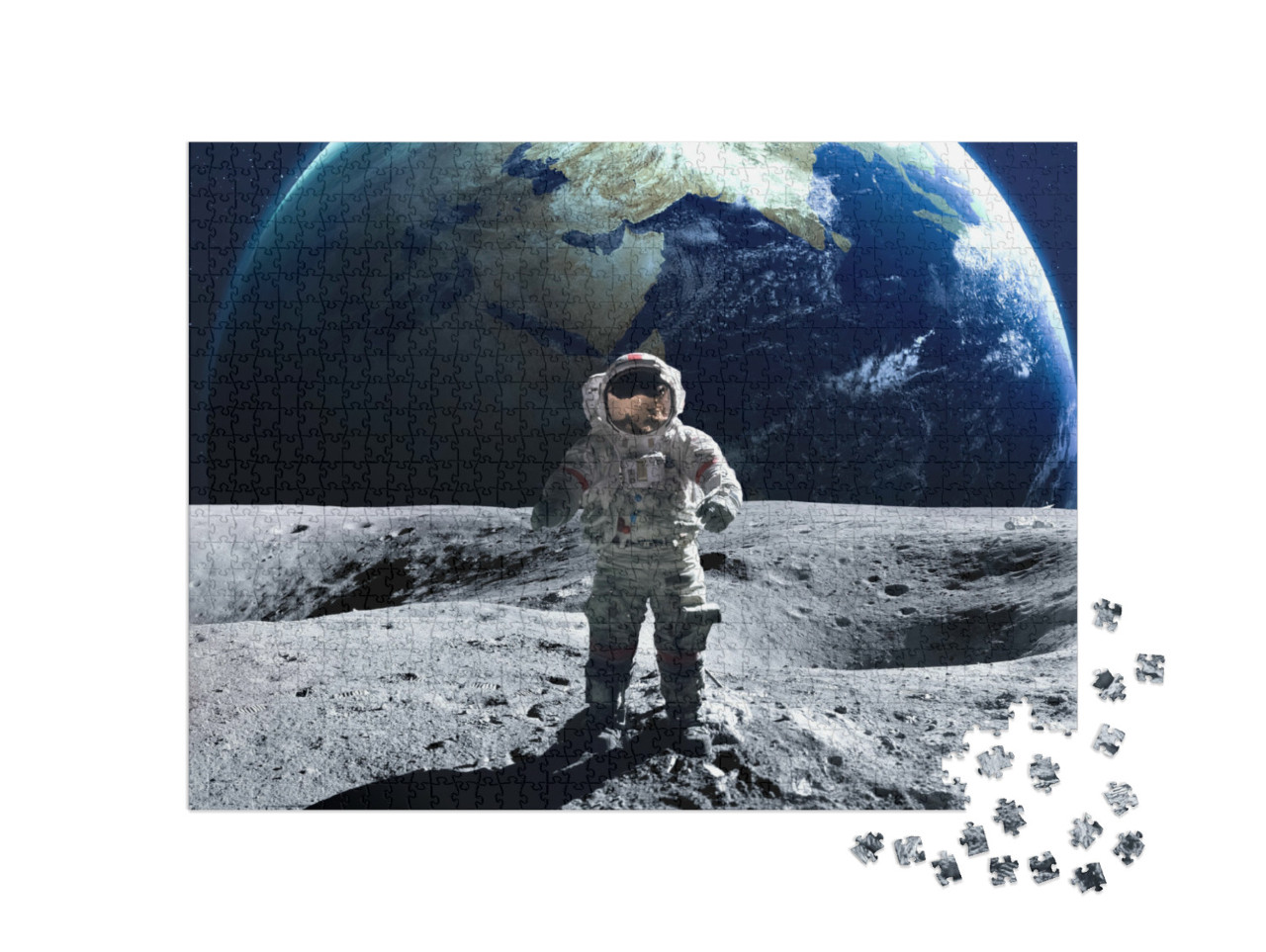 Puzzel 1000 stukjes „Astronaut tijdens een ruimtewandeling op de maan“