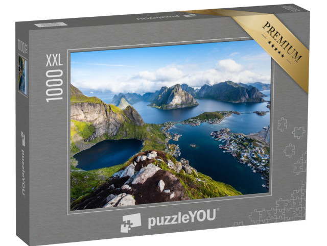 Puzzel 1000 stukjes XXL „Uitzicht op de adembenemende bergen van Lofoten, Noorwegen“