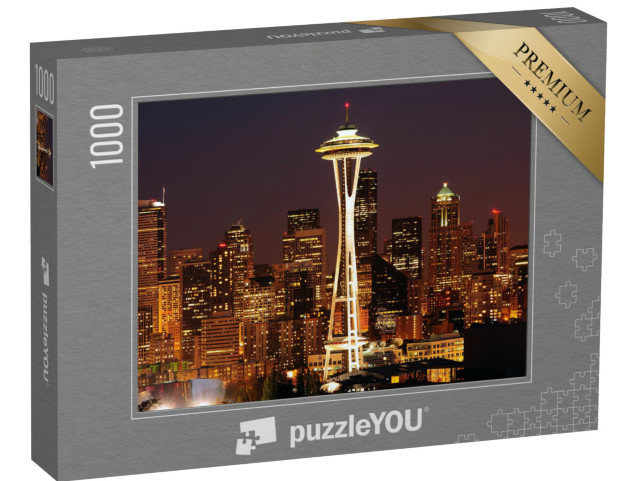 Puzzel 1000 stukjes „Seattle bij nacht“