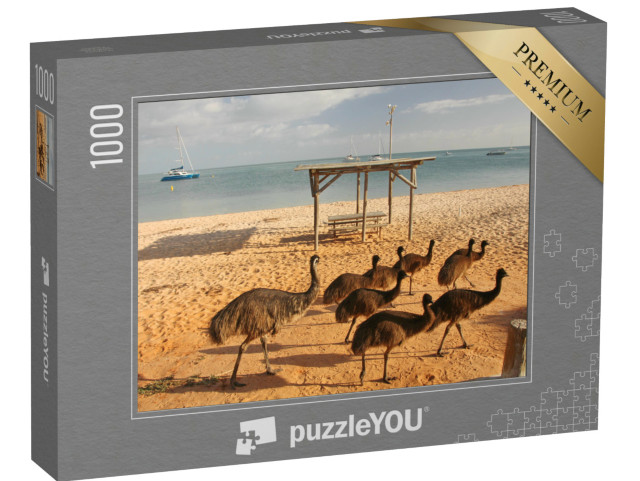 Puzzel 1000 stukjes „Emoes op het strand in West-Australië“