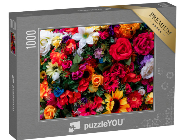 Puzzel 1000 stukjes „Een zee van bloemen“