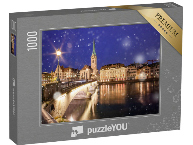 Puzzel 1000 stukjes „Sneeuwvlokken in het centrum van Zürich“
