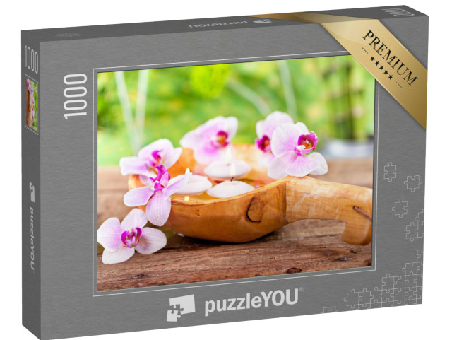 Puzzel 1000 stukjes „Kaarsen, orchidee“
