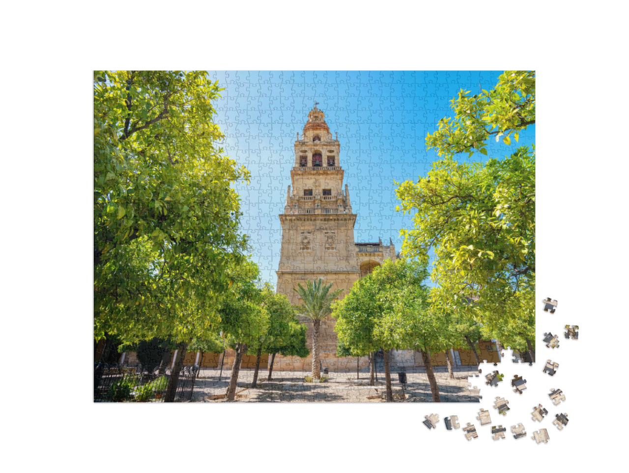 Puzzel 1000 stukjes „Klokkentoren van de Mezquita Moskee in Córdoba, Andalusië“