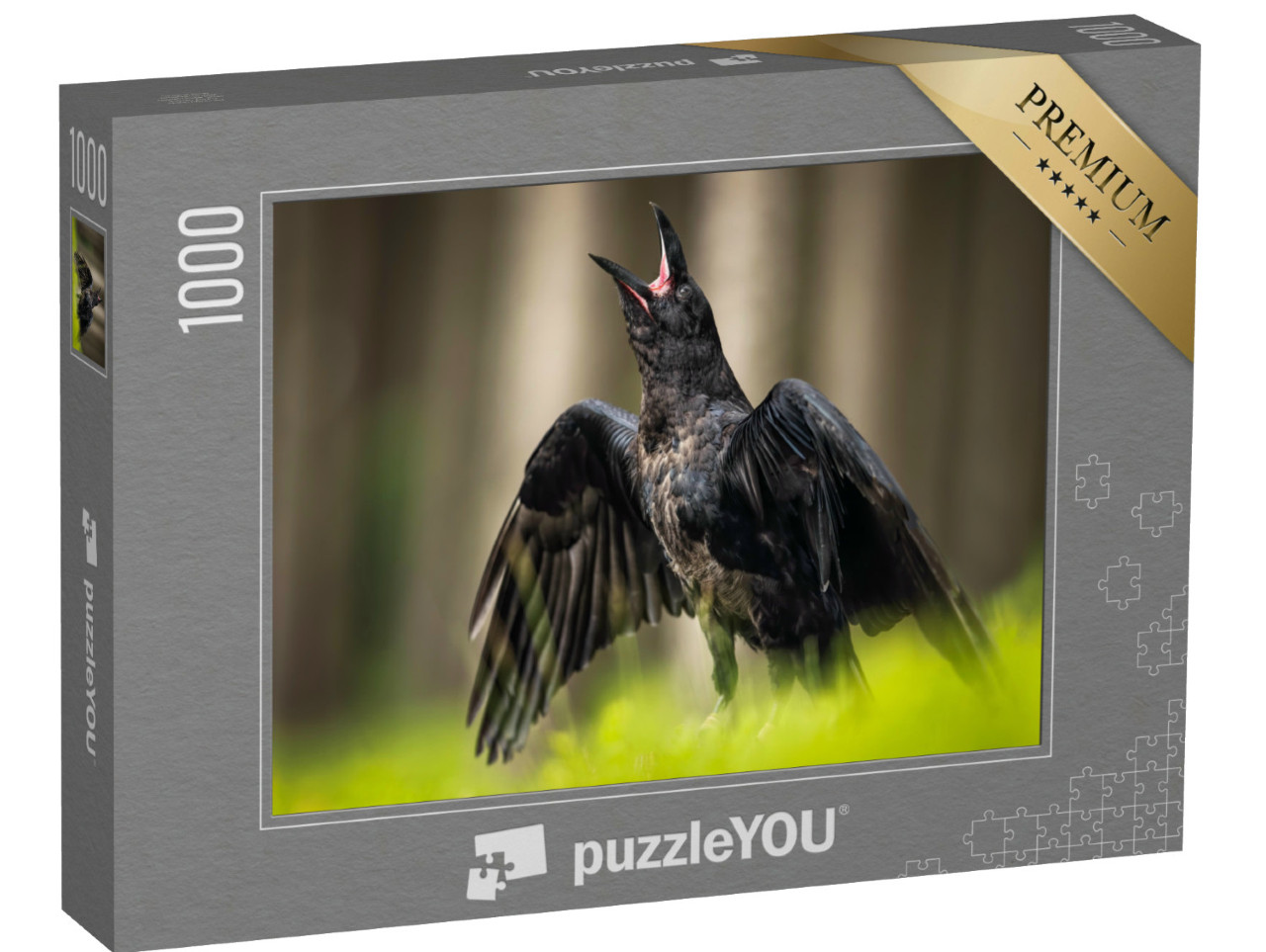 Puzzel 1000 stukjes „De gewone raaf, ook bekend als de westelijke of noordelijke raaf“