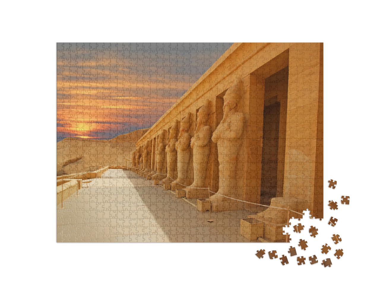 Puzzel 1000 stukjes „Vallei der Koningen in het oude Thebe, tegenwoordig Luxor, in de ochtend, Egypte“
