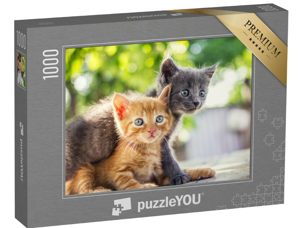 Puzzel 1000 stukjes „Twee schattige kittens spelen“