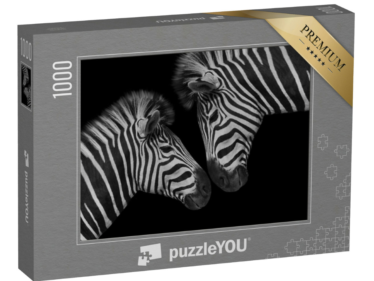 Puzzel 1000 stukjes „Jonge zebra en zijn moeder“