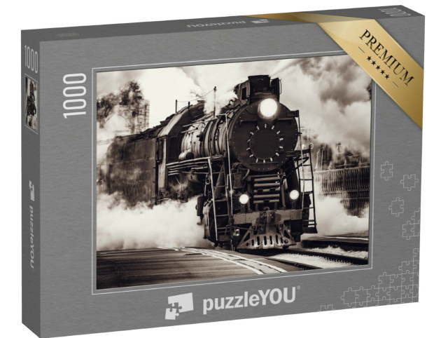 Puzzel 1000 stukjes „De stoomtrein vertrekt vanaf het treinstation van Riga“