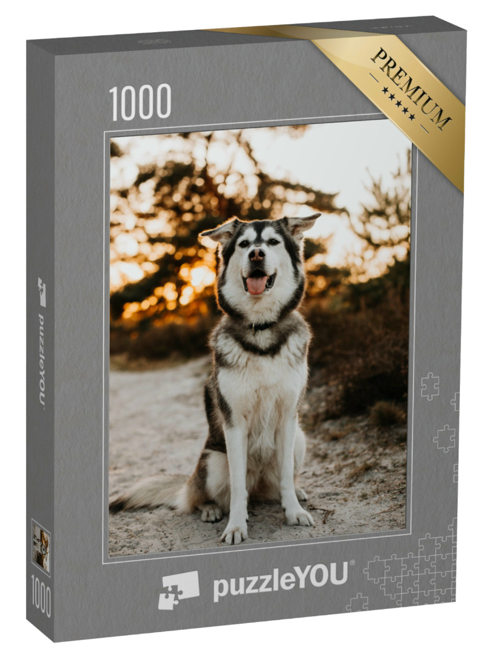 Puzzel 1000 stukjes „Husky Golden Retriever Mix“