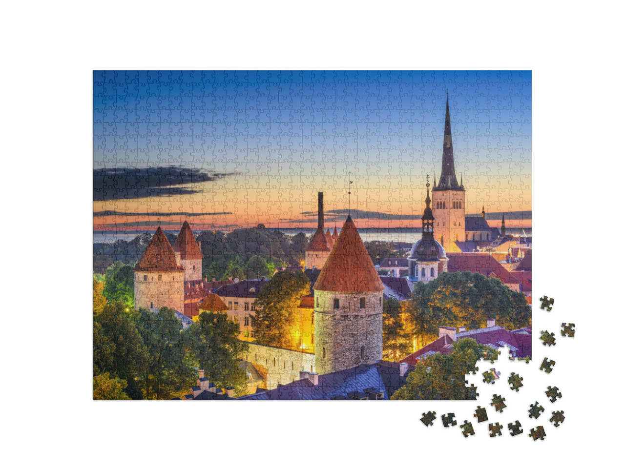 Puzzel 1000 stukjes „Tallinn, Estland bij zonsopgang“