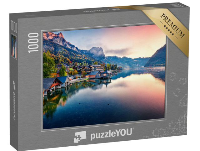 Puzzel 1000 stukjes „Prachtige zonsopgang bij Grundlsee, district Liezen, Oostenrijk“