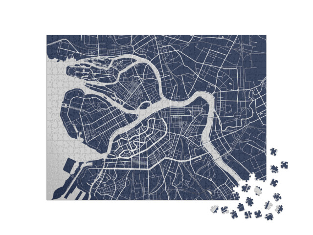 Puzzel 1000 stukjes „Vectorkaart Sint-Petersburg, Rusland“