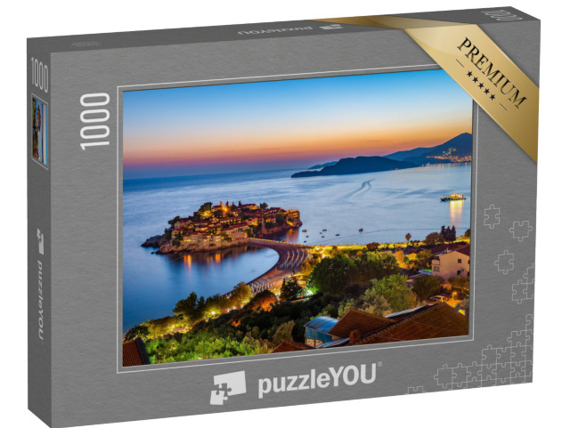 Puzzel 1000 stukjes „Uniek eiland Sveti Stefan in Montenegro“