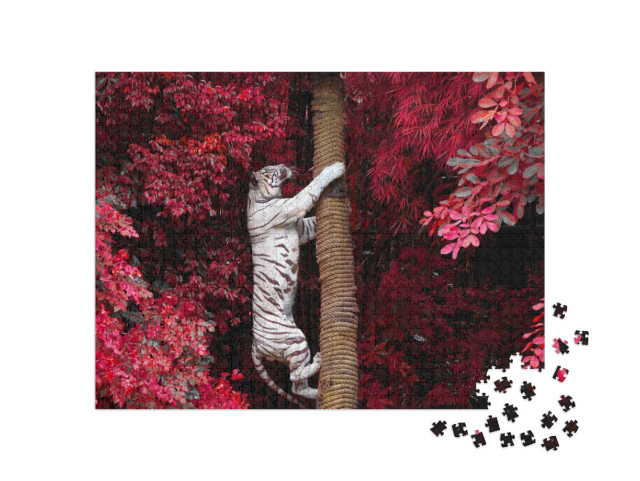 Puzzel 1000 stukjes „De witte tijger“