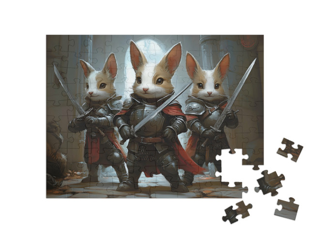 Puzzel 100 stukjes „Munchkin ridder op het witte paard“