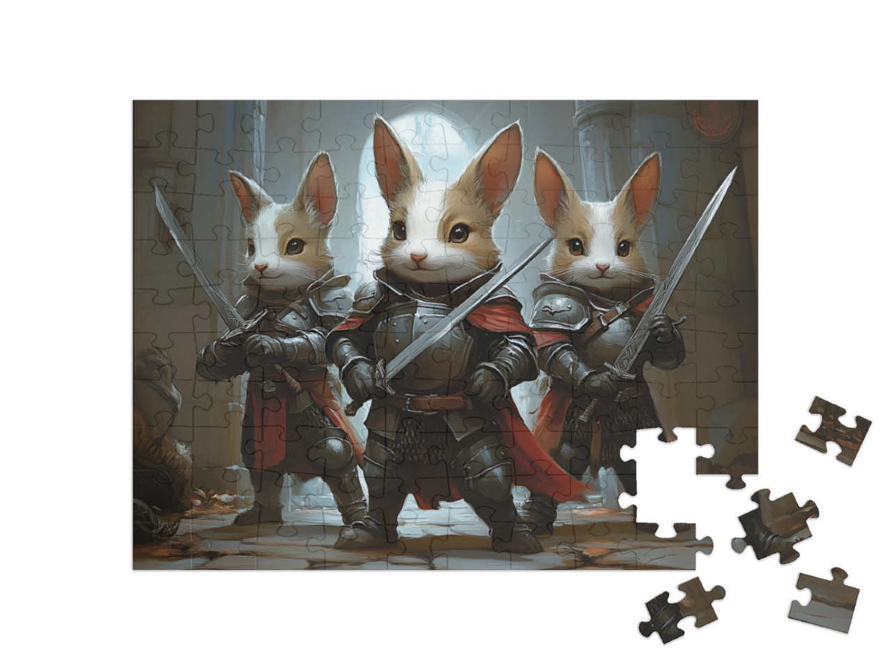 Puzzel 100 stukjes „Munchkin ridder op het witte paard“