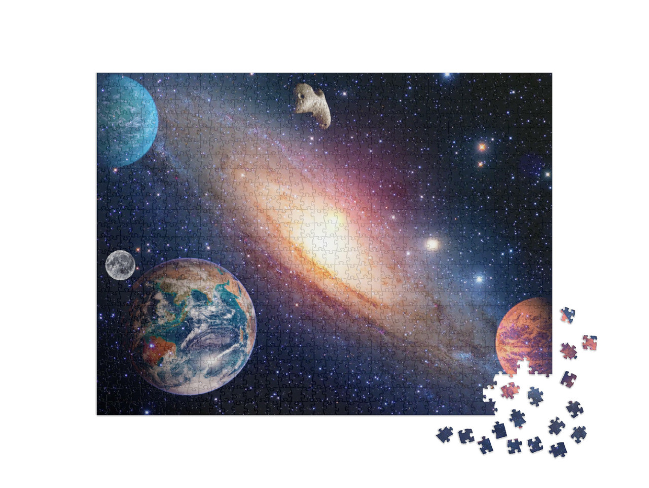 Puzzel 1000 stukjes „Aarde, maan, ruimte en zonnestelsel“