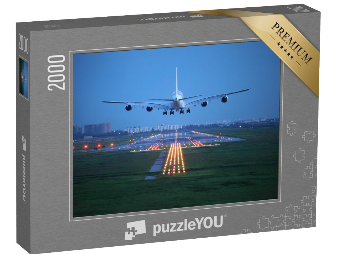 Puzzel 2000 stukjes „Passagiersvliegtuig landt op bestemming“